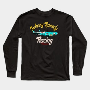 johnny Speedy futuristic racing team Distressed Long Sleeve T-Shirt